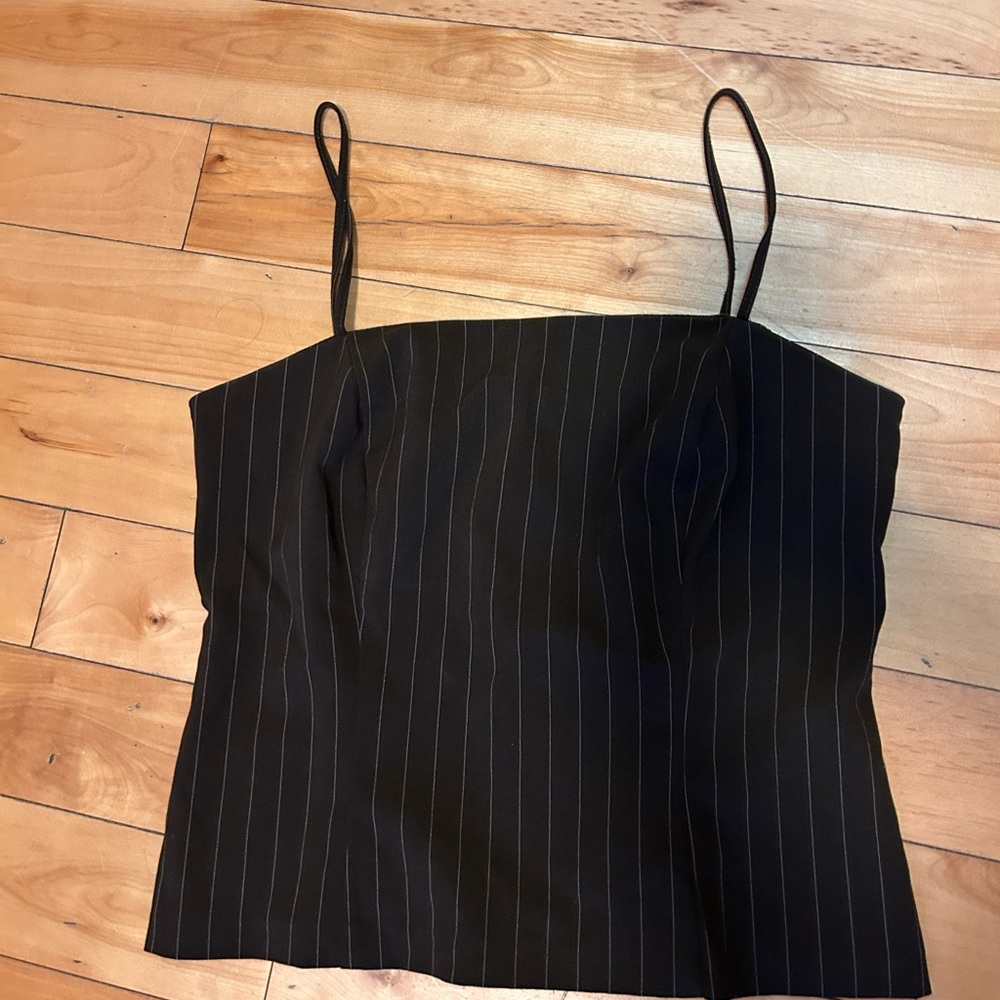 Elegant Black Pinstripe Camisole